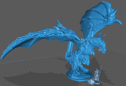 Bahamut Platinum Dragon | TABLETOP SCALE | TTRPG Dragon Miniature | Rescale Miniatures