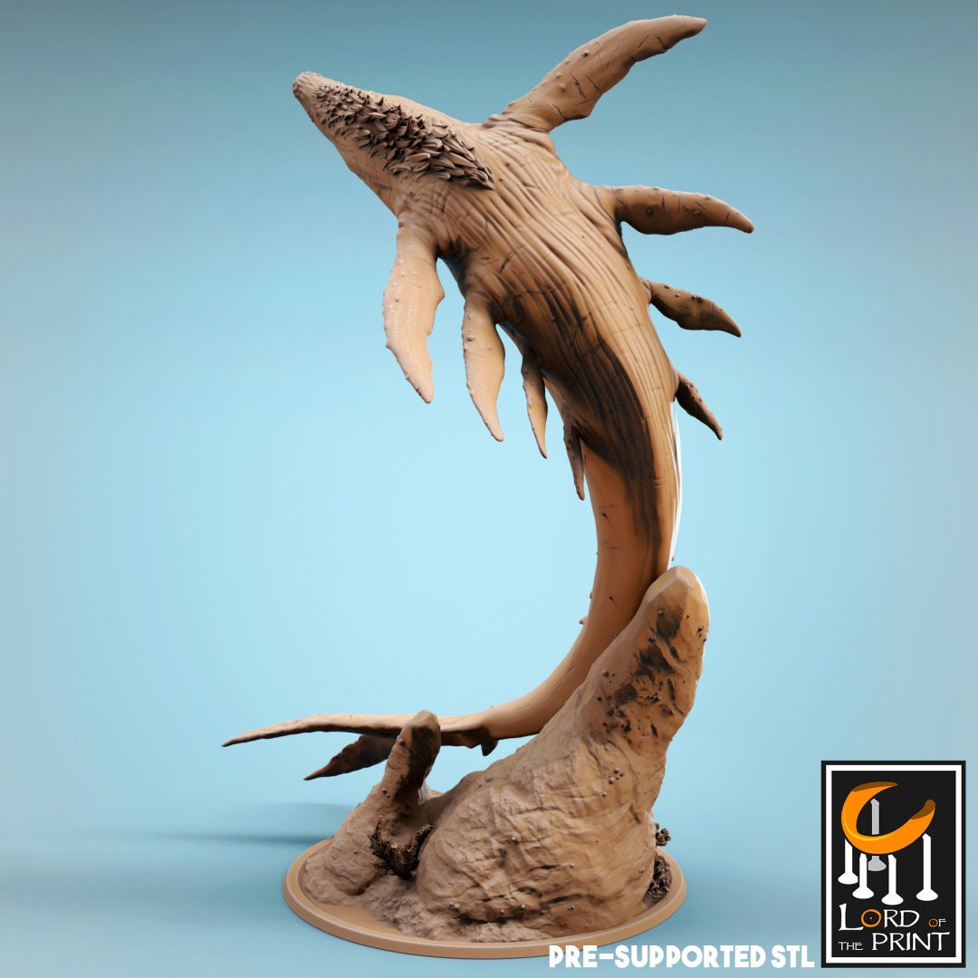 Bearded Whale | TABLETOP SCALE | TTRPG Monster Miniature | Rescale Miniatures