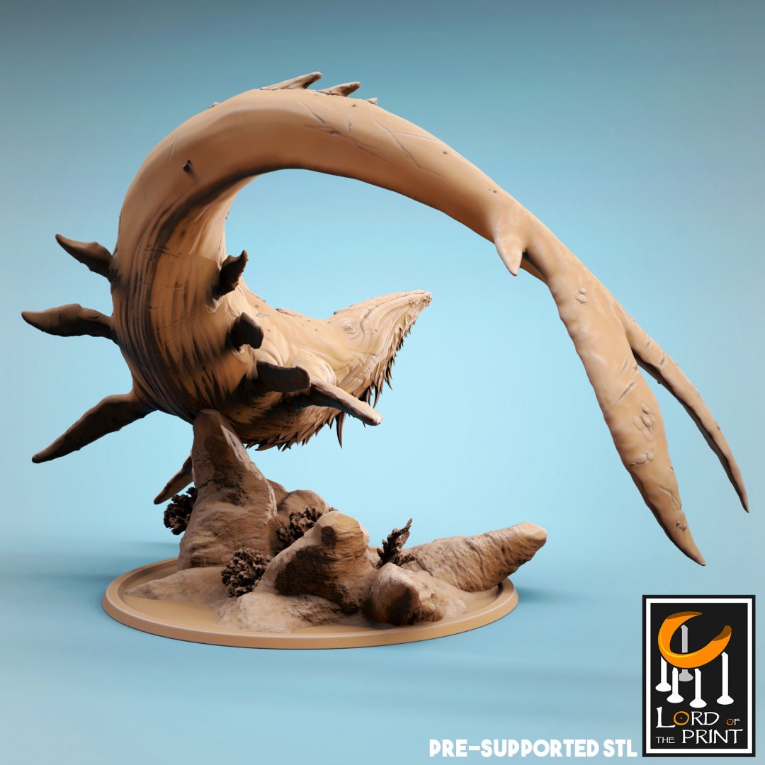 Bearded Whale | TABLETOP SCALE | TTRPG Monster Miniature | Rescale Miniatures