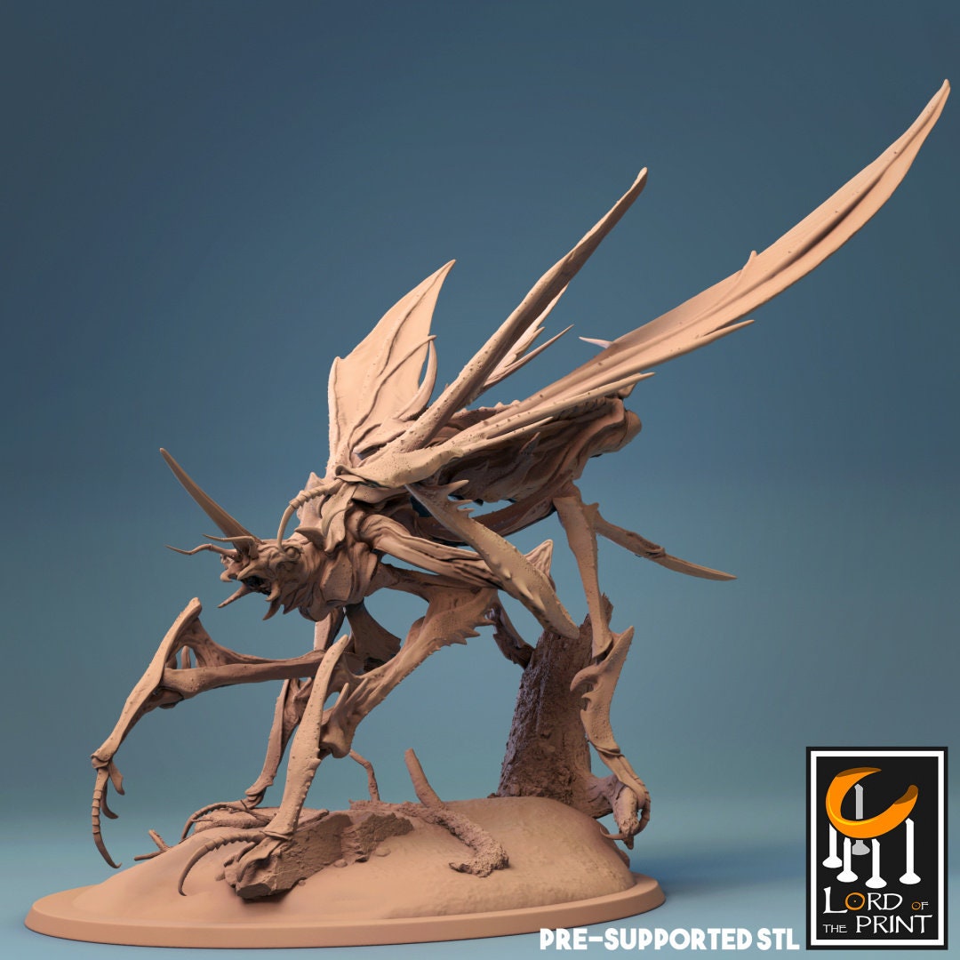 Elf Warriors, Dragonfly Cavalry | TABLETOP SCALE | TTRPG Warband Miniature | Rescale Miniatures