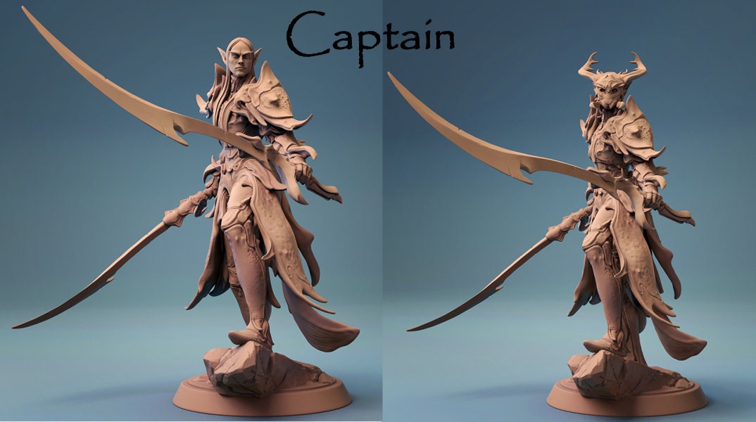 Elf Warriors | TABLETOP SCALE | TTRPG Warband Miniature | Rescale Miniatures