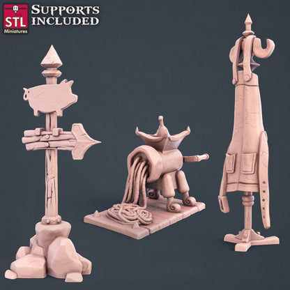 Butcher NPC Set | Tabletop Scale | D&D TTRPG Miniature | STL Miniatures
