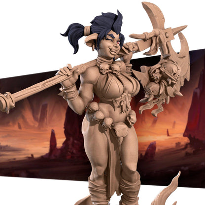 Exxotic Gaby | Goblin Woman Pinup SFW NSFW Model Miniature | Bite the Bullet