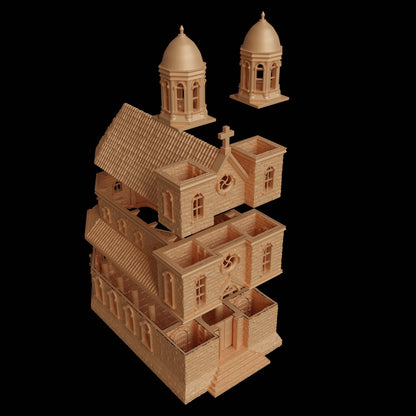 Caribbean Church | D&D TTRPG Playable 3D Printed Building Terrain Scenery | MiniatureLand