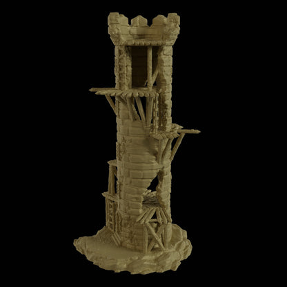Corrupted Lookout Tower | D&D TTRPG Playable 3D Printed Building Terrain Scenery | MiniatureLand