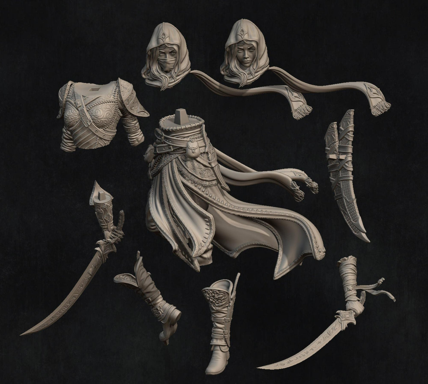 Artemisia the Unseen Blade | Garage Resin Kit Statue | D&D TTRPG Fantasy Miniature | Nerikson