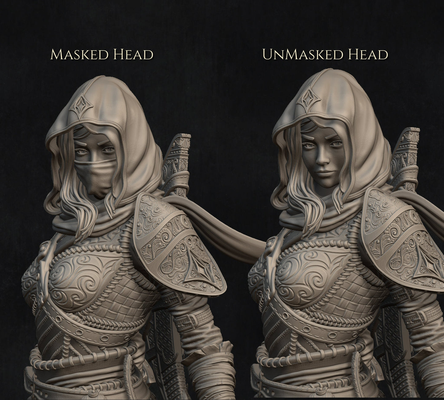 Artemisia and Nasir the Unseen Blades | Garage Resin Kit Statue | D&D TTRPG Fantasy Miniature | Nerikson