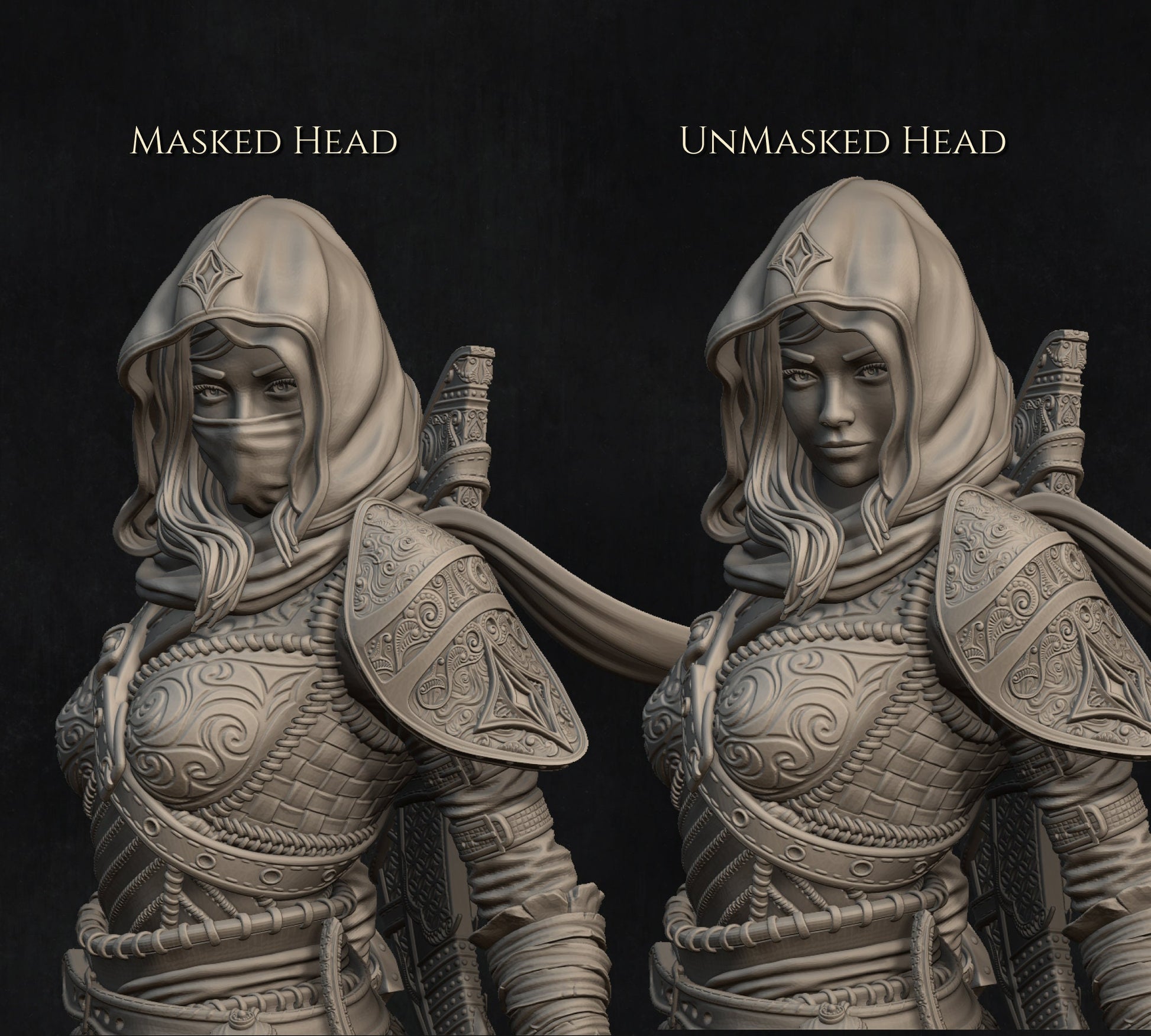 Artemisia and Nasir the Unseen Blades | Garage Resin Kit Statue | D&D TTRPG Fantasy Miniature | Nerikson