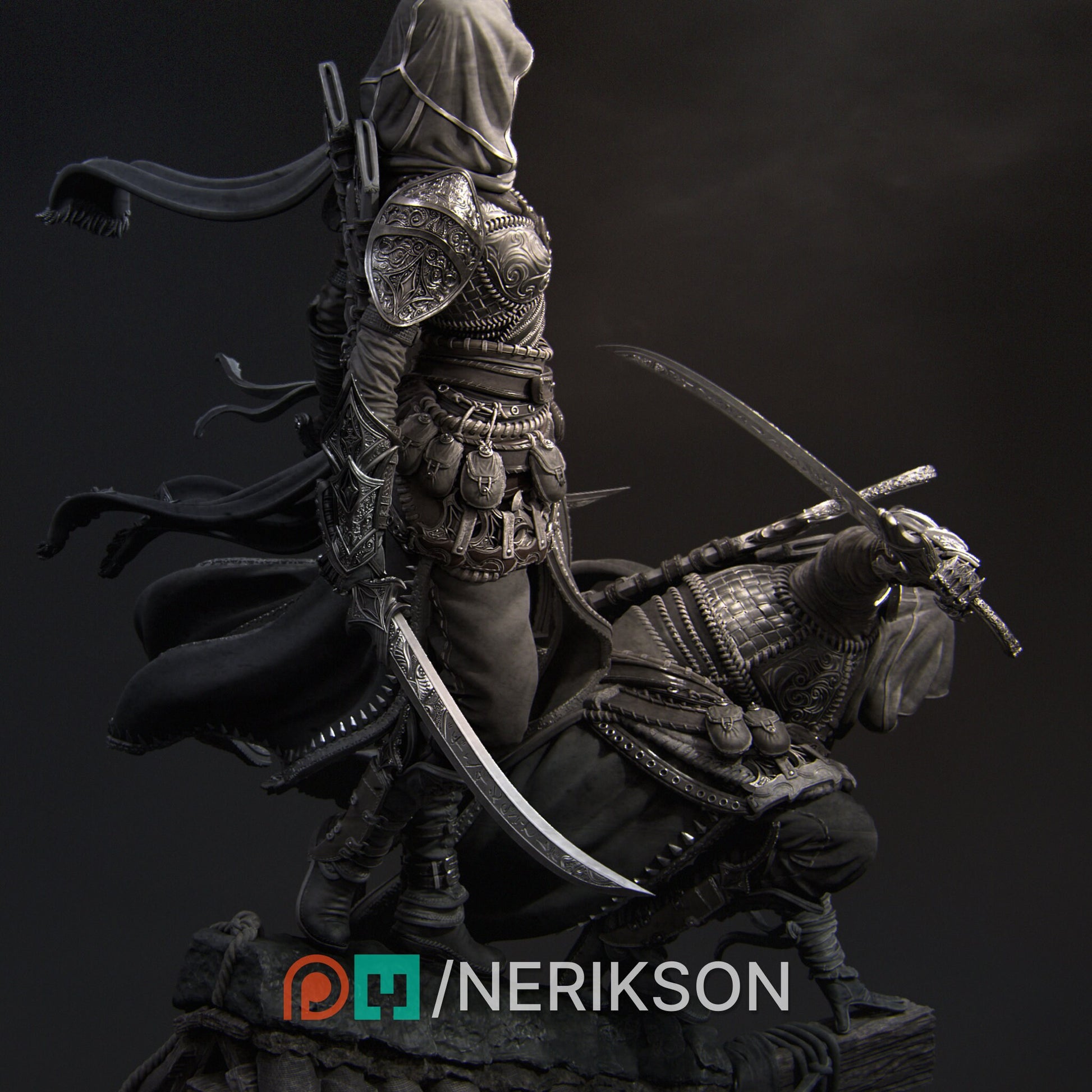 Artemisia and Nasir the Unseen Blades | Garage Resin Kit Statue | D&D TTRPG Fantasy Miniature | Nerikson