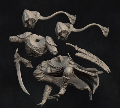 Artemisia and Nasir the Unseen Blades | Garage Resin Kit Statue | D&D TTRPG Fantasy Miniature | Nerikson