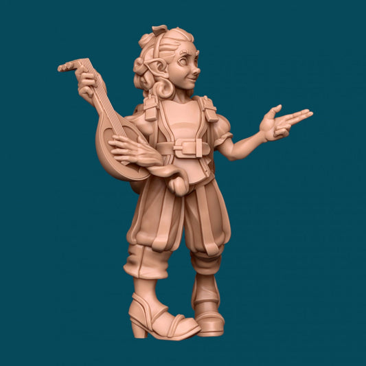 Waffle a Mischievous Bard | D&D TTRPG Miniature | Awkward Penguin Minis