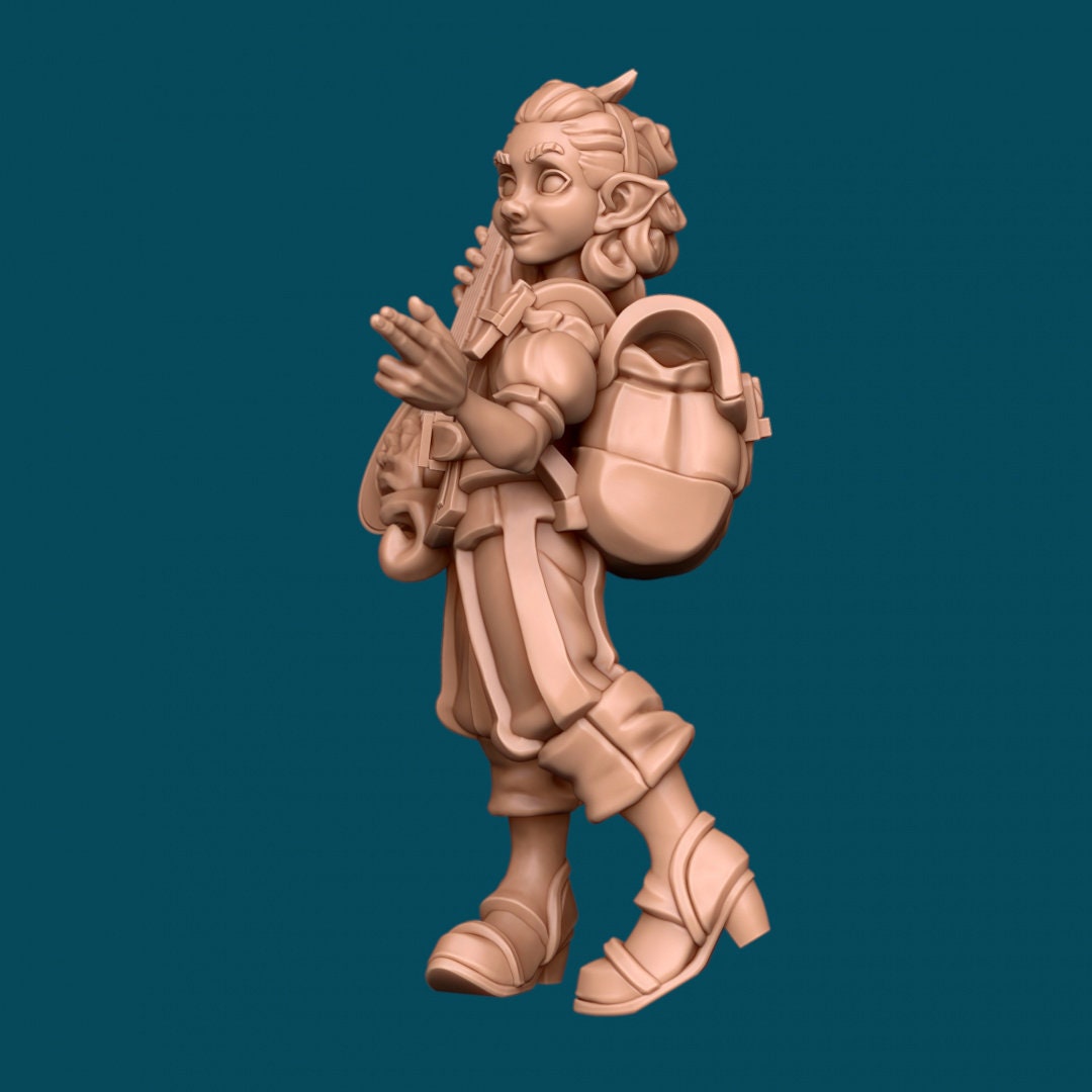Waffle a Mischievous Bard | D&D TTRPG Miniature | Awkward Penguin Minis
