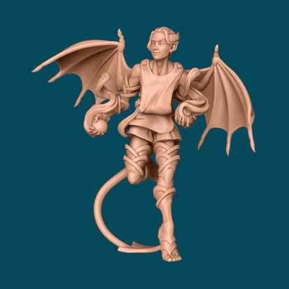 Dew a Tiefling Woman | D&D TTRPG Miniature | Awkward Penguin Minis