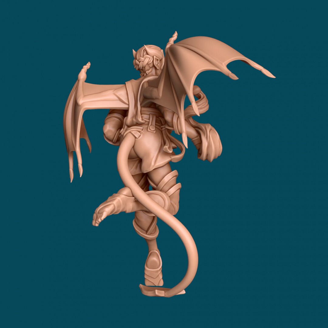 Dew a Tiefling Woman | D&D TTRPG Miniature | Awkward Penguin Minis