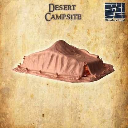 Desert Campsite | D&D TTRPG Playable 3D Printed Building Terrain Scenery | MiniatureLand