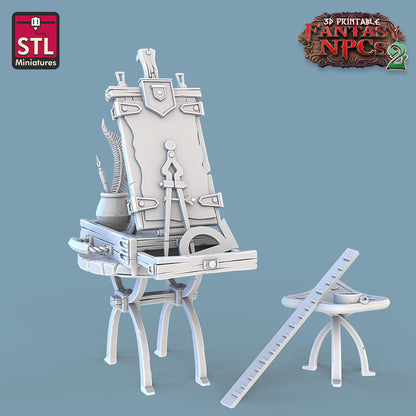 Cartographer's NPC Set | Tabletop Scale | D&D TTRPG Miniature | STL Miniatures