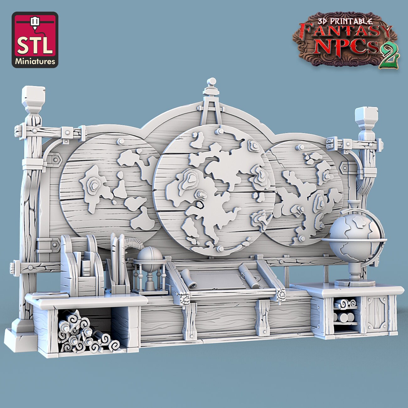 Cartographer's NPC Set | Tabletop Scale | D&D TTRPG Miniature | STL Miniatures