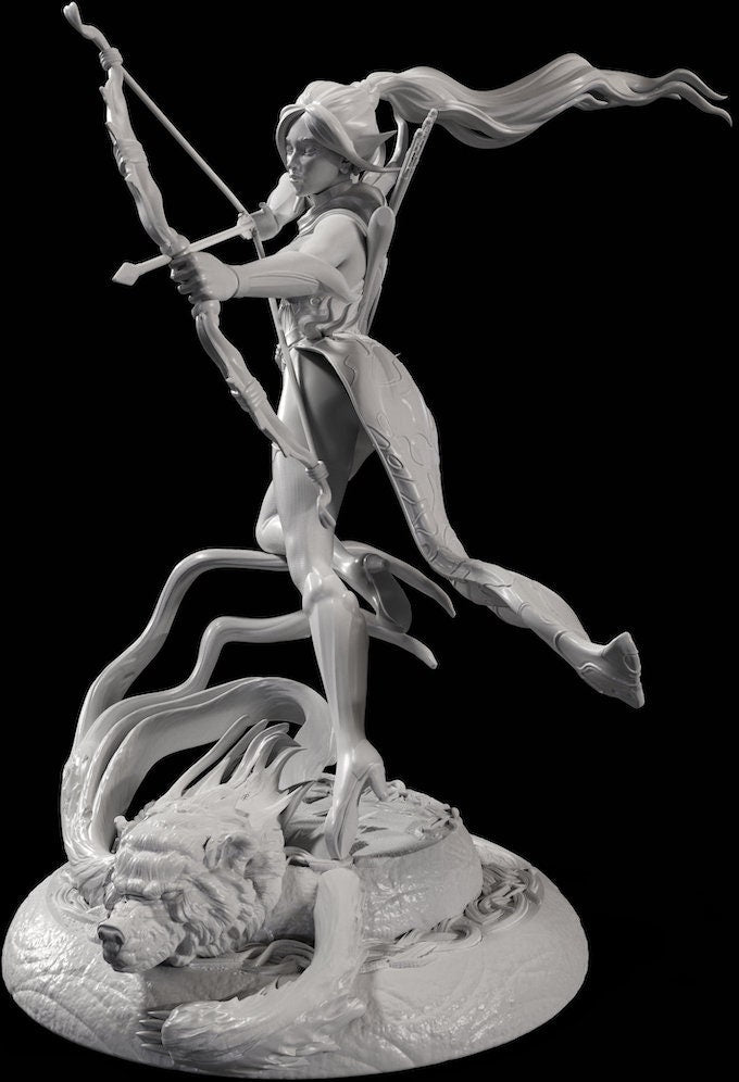 Wood Elf Archer | TABLETOP SCALE | TTRPG Miniature | Hold My Miniatures