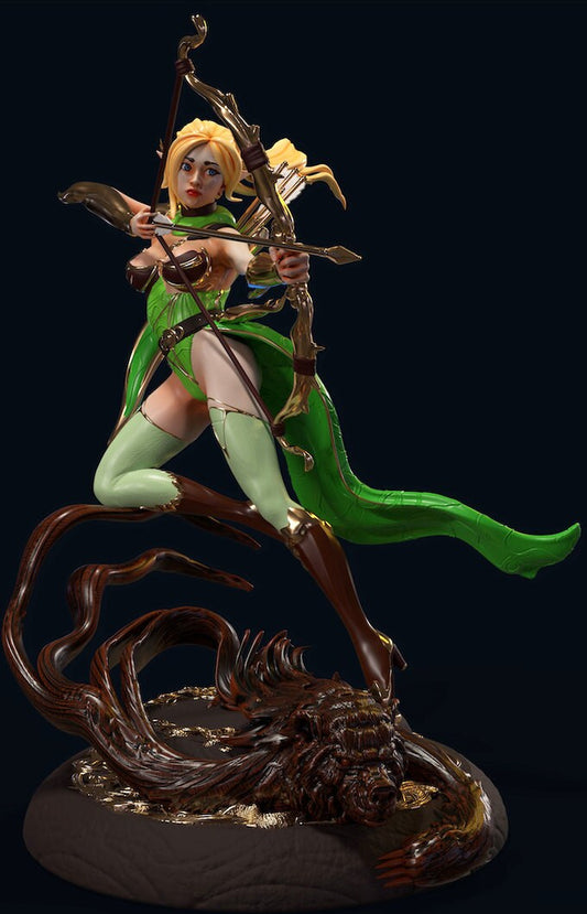 Wood Elf Archer | TABLETOP SCALE | TTRPG Miniature | Hold My Miniatures