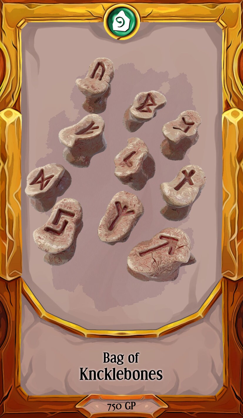 Knucklebones | TTRPG LARP Gaming Prop | Puzzles & Props