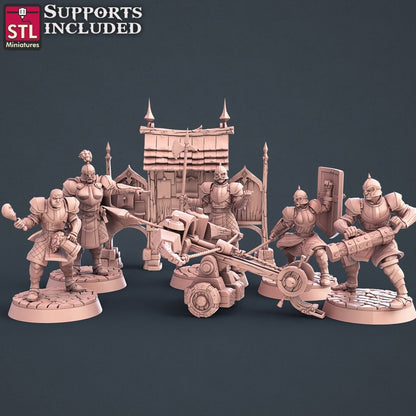 City Guard NPC Set | Tabletop Scale | D&D TTRPG Miniature | STL Miniatures