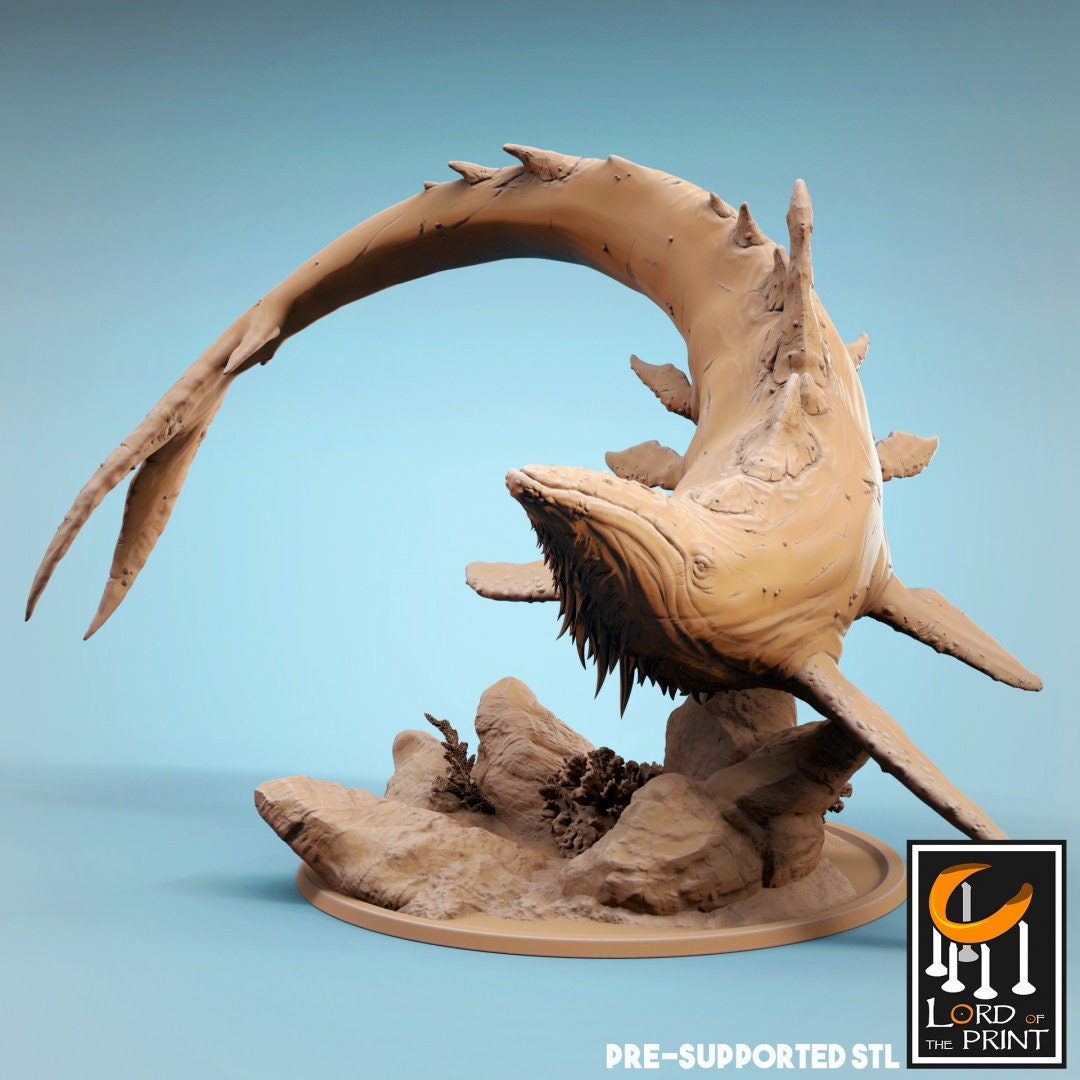 Bearded Whale | TABLETOP SCALE | TTRPG Monster Miniature | Rescale Miniatures
