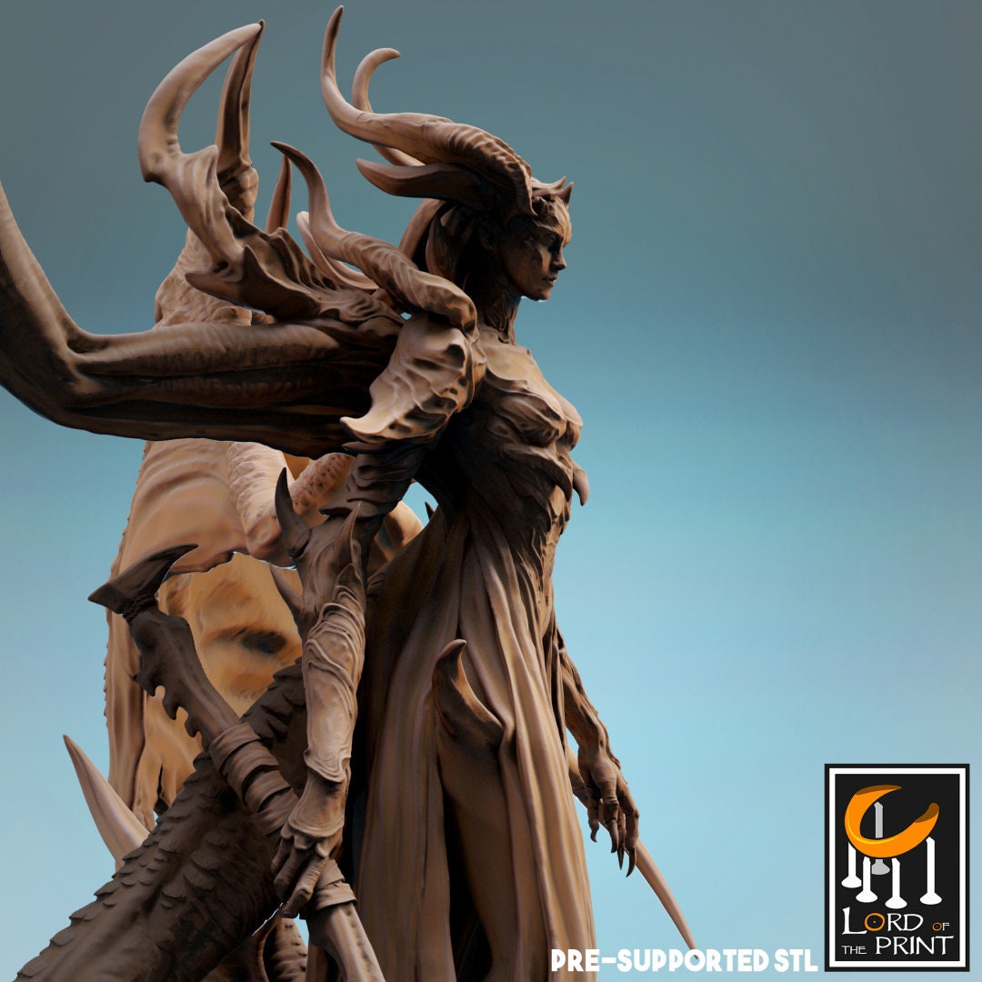 Demon Queen | TABLETOP SCALE | TTRPG Monster Miniature | Rescale Miniatures