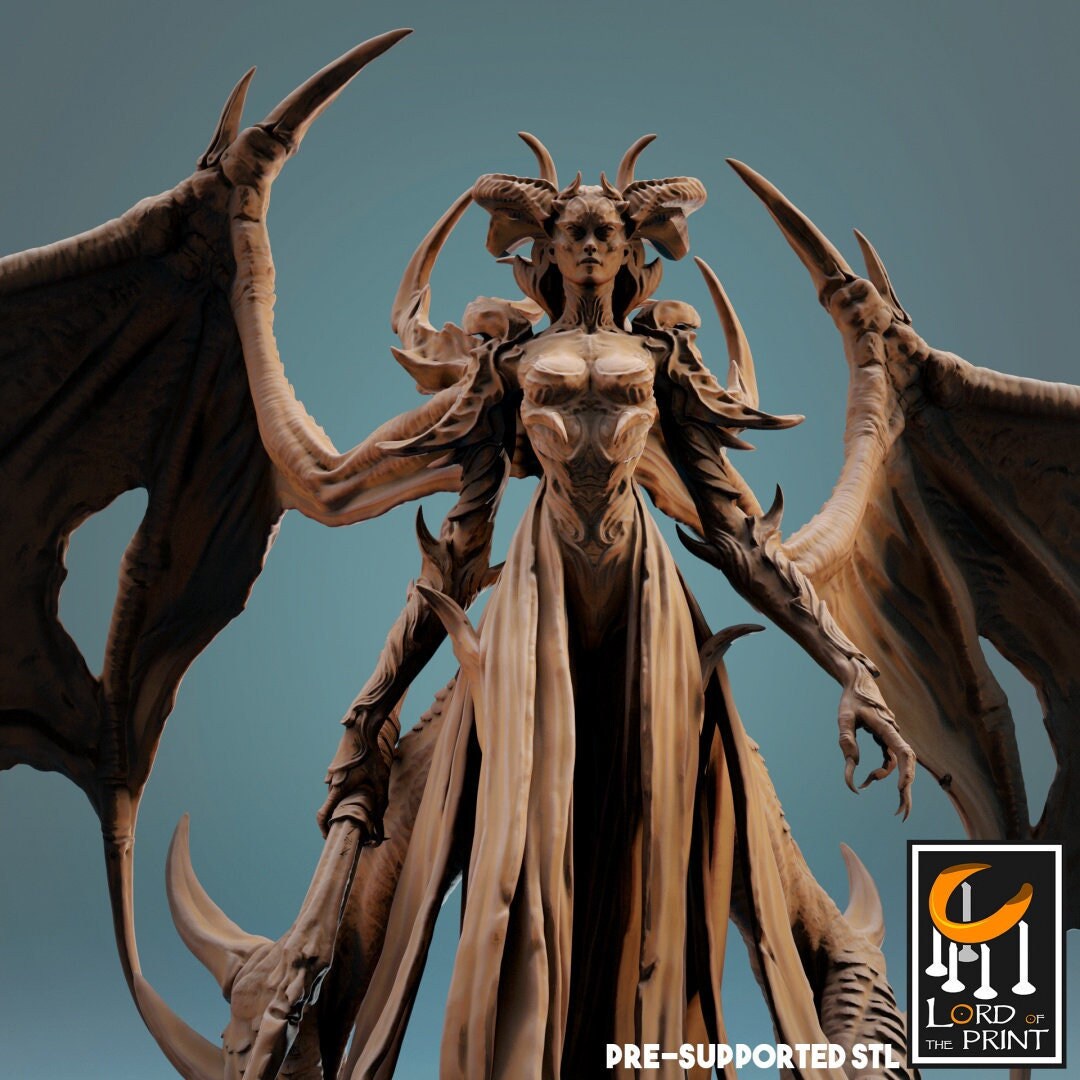 Demon Queen | TABLETOP SCALE | TTRPG Monster Miniature | Rescale Miniatures