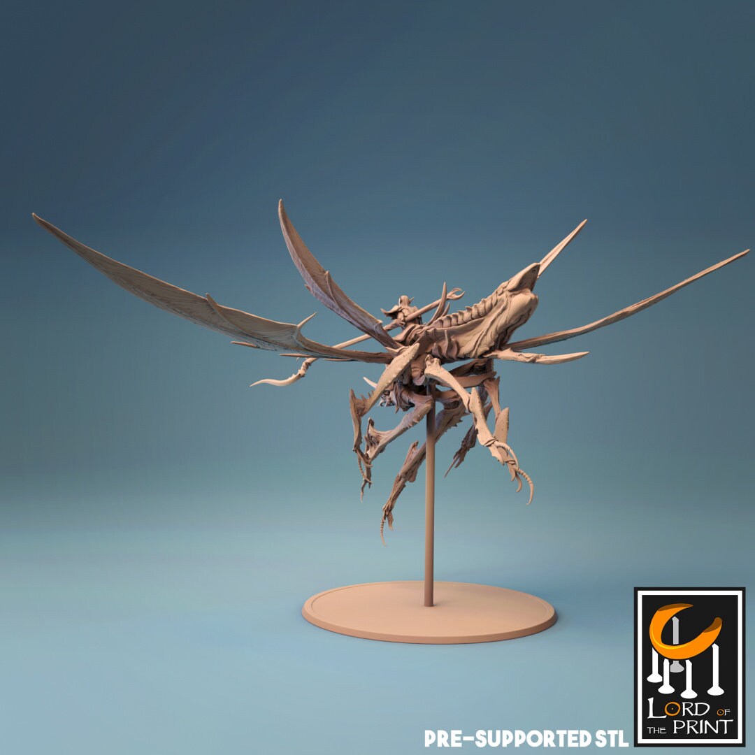 Elf Warriors, Dragonfly Cavalry | TABLETOP SCALE | TTRPG Warband Miniature | Rescale Miniatures