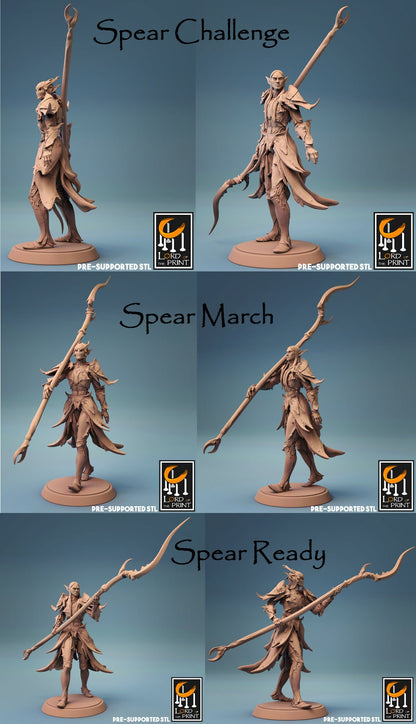 Elf Warriors | TABLETOP SCALE | TTRPG Warband Miniature | Rescale Miniatures