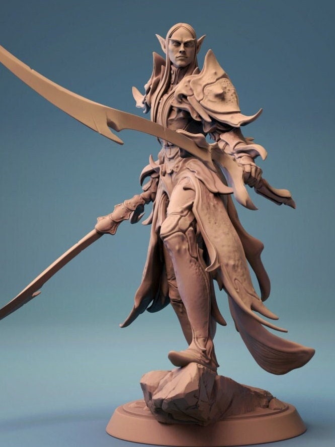 Elf Warriors | TABLETOP SCALE | TTRPG Warband Miniature | Rescale Miniatures