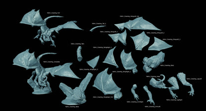 Fafnir Dragon, Crawling | TABLETOP SCALE | TTRPG Dragon Miniature | Rescale Miniatures