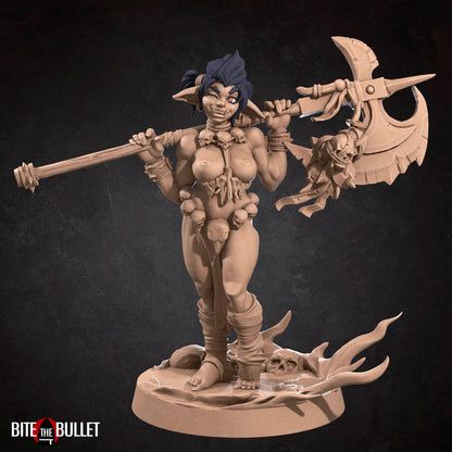 Exxotic Gaby | Goblin Woman Pinup SFW NSFW Model Miniature | Bite the Bullet
