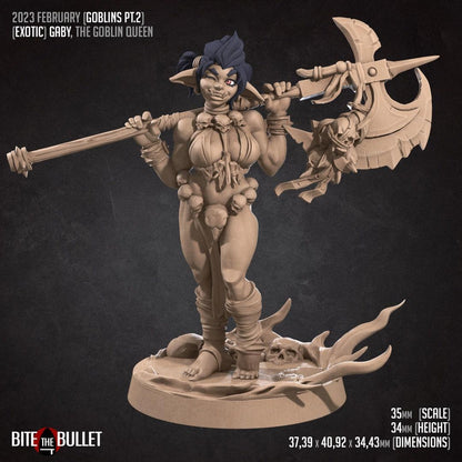 Exxotic Gaby | Goblin Woman Pinup SFW NSFW Model Miniature | Bite the Bullet