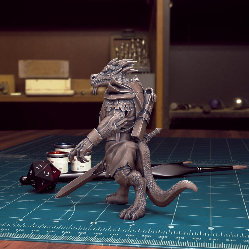 DnD Heroes Dragonborn Fighters | TABLETOP SCALE | D&D TTRPG Mini | TytanTroll Miniatures