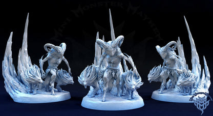 Arctic Owl Wanderer and Ice Wolves | TABLETOP SCALE | D&D TTRPG Mini | Mini Monster Mayhem