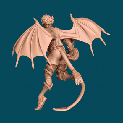 Dew a Tiefling Woman | D&D TTRPG Miniature | Awkward Penguin Minis