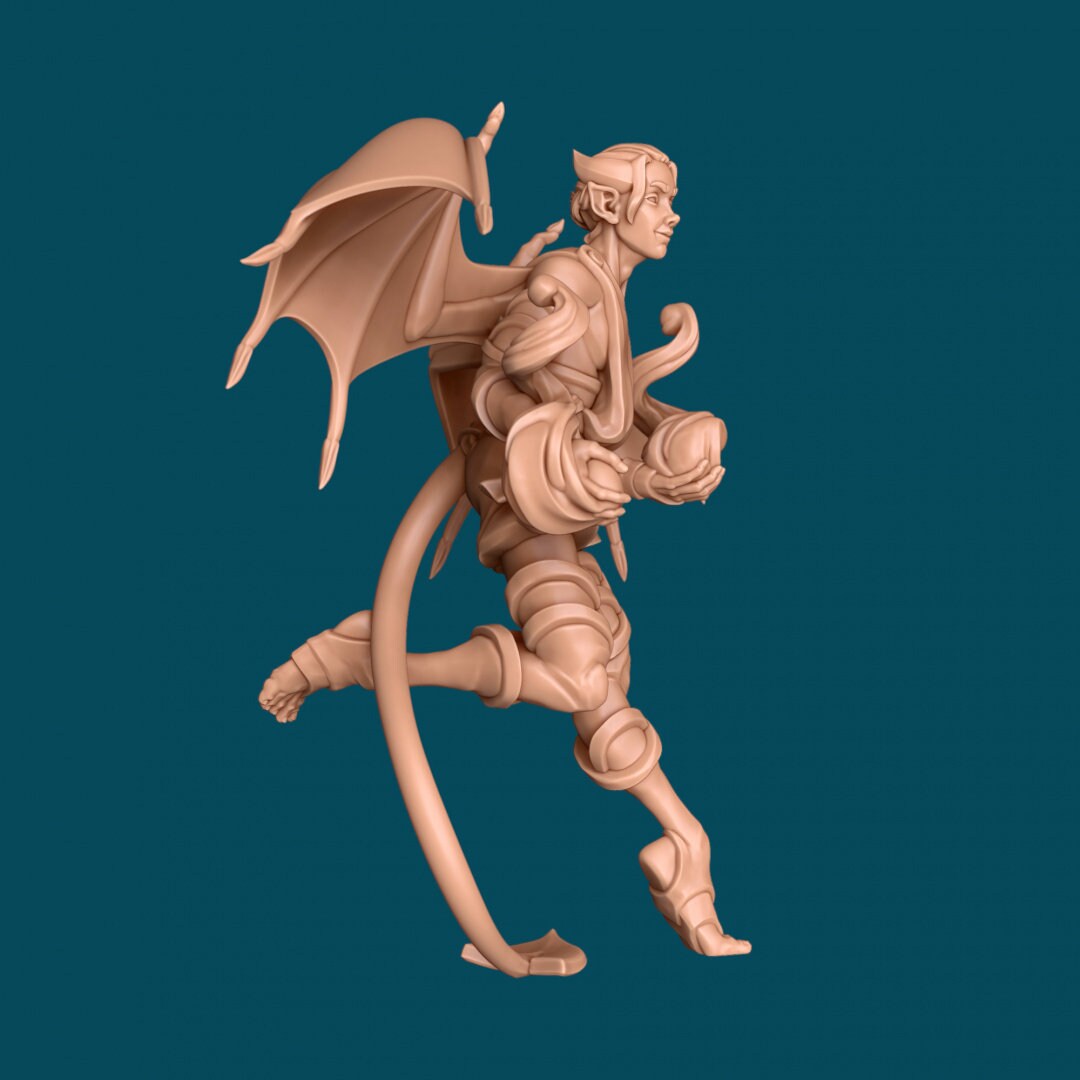 Dew a Tiefling Woman | D&D TTRPG Miniature | Awkward Penguin Minis