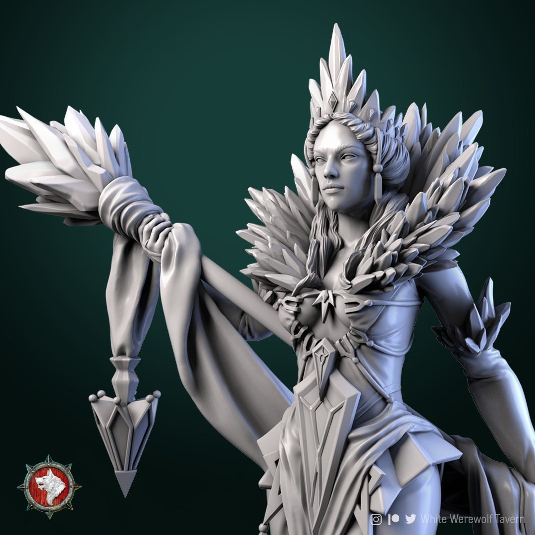 Helga the Frost Witch | Gaming and Display Scale Miniature | White Werewolf Tavern