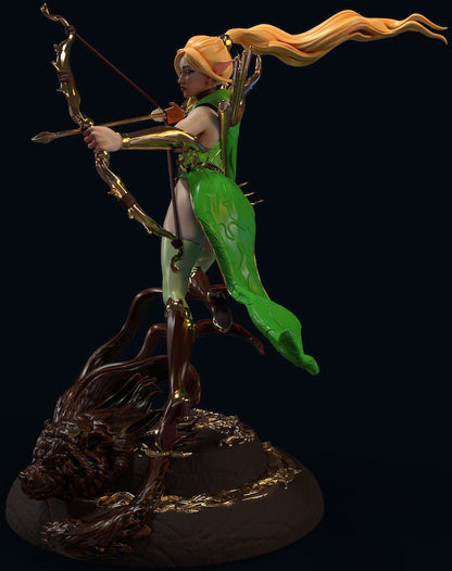 Wood Elf Archer | TABLETOP SCALE | TTRPG Miniature | Hold My Miniatures