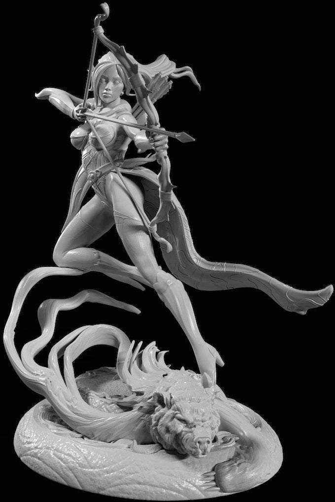 Wood Elf Archer | TABLETOP SCALE | TTRPG Miniature | Hold My Miniatures