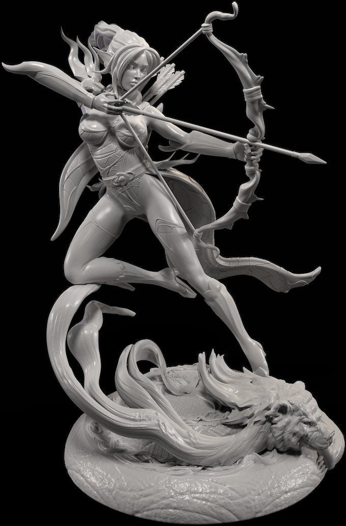 Wood Elf Archer | TABLETOP SCALE | TTRPG Miniature | Hold My Miniatures