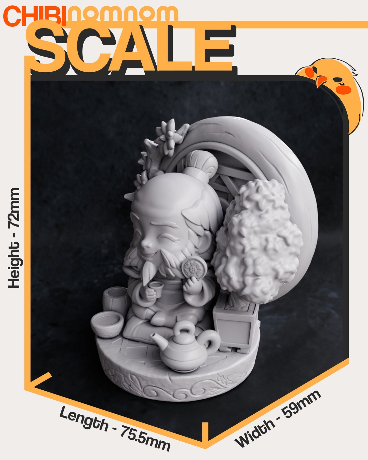 Chibi Tea-Loving Uncle | Resin Garage Kit Figure Show Fan Art | Nomnom Figures