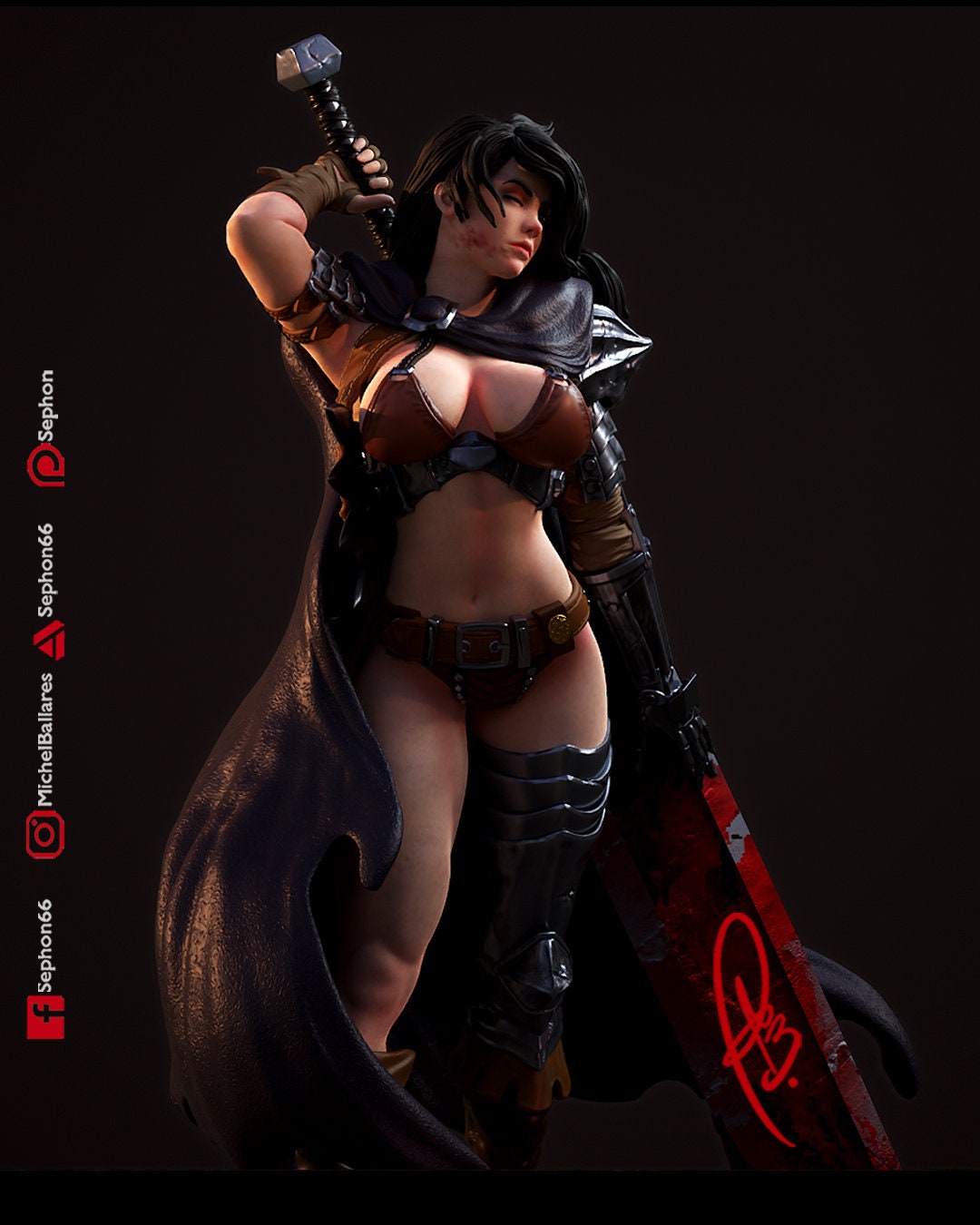Black Swordswoman | Resin Garage Kit Anime Fan Art Statue | Creative Geek MB