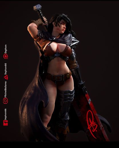 Black Swordswoman | Resin Garage Kit Anime Fan Art Statue | Creative Geek MB