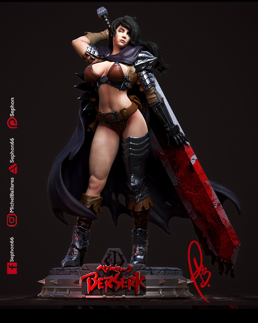 Black Swordswoman | Resin Garage Kit Anime Fan Art Statue | Creative Geek MB