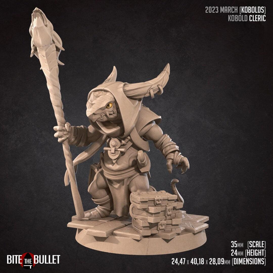 Kobold Cleric | TABLETOP SCALE | D&D TTRPG Miniature | Bite the Bullet