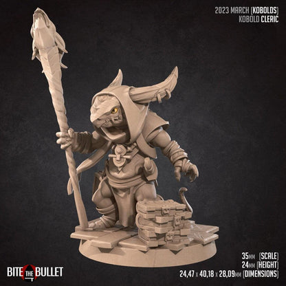 Kobold Cleric | TABLETOP SCALE | D&D TTRPG Miniature | Bite the Bullet