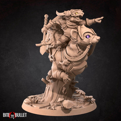 TaoTao, Kobold Mounted Boss | TABLETOP SCALE | D&D TTRPG Miniature | Bite the Bullet