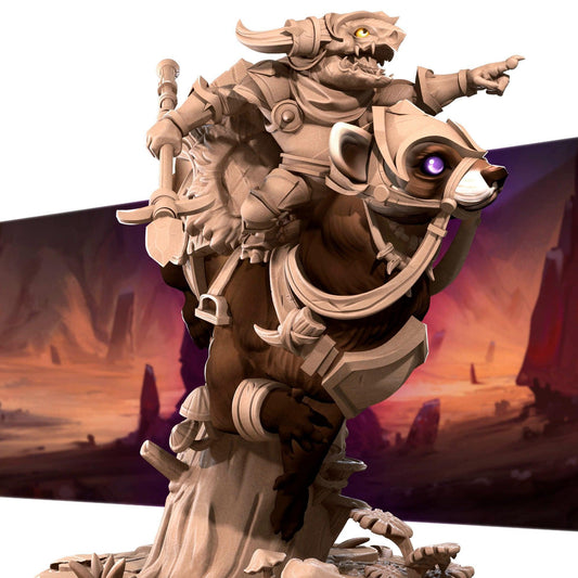 TaoTao, Kobold Mounted Boss | TABLETOP SCALE | D&D TTRPG Miniature | Bite the Bullet